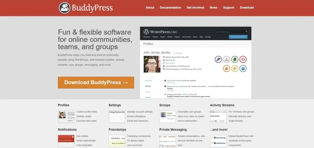 BuddyPress WordPress Community Plugin