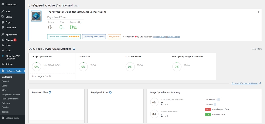 LiteSpeed Cache plugin.